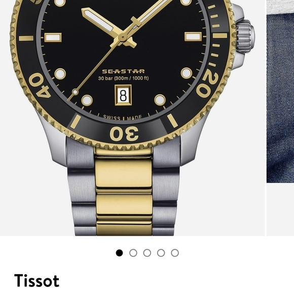 Tissot Seastar Black and Gold Watch, Not Original Box, In...